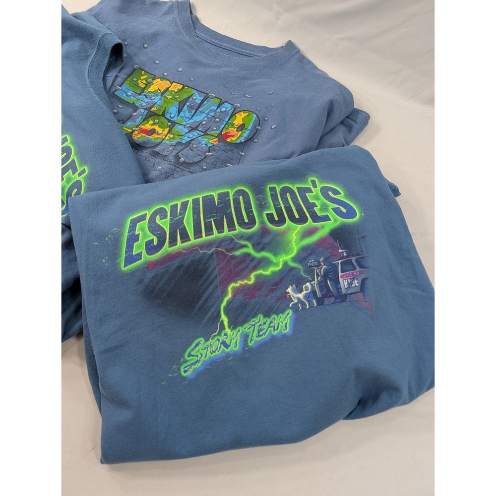 2) Two Eskimo Joes Stillwater OK  T Shirt Grey Short Sleeve Size XL Hanes Beefy